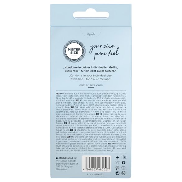 Mister Size - õhuke kondoom - 47mm - 10 tk