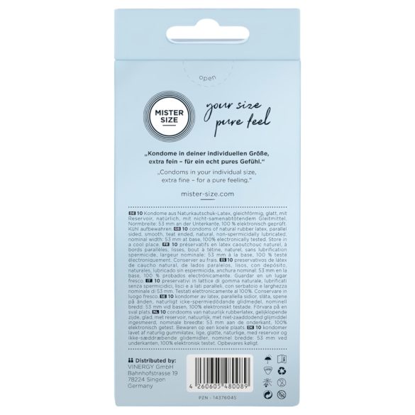 Mister Size - õhuke kondoom - 53mm - 10 tk