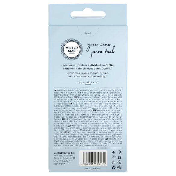 Mister Size - õhuke kondoom - 57 mm - 10 tk