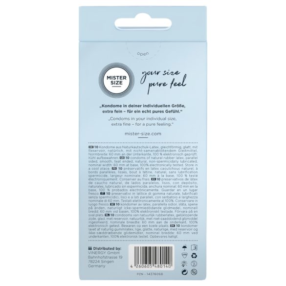 Mister Size - õhuke kondoom - 60mm - 10 tk