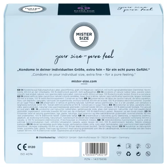 Mister Size - õhuke kondoom - 69 mm - 36 tk
