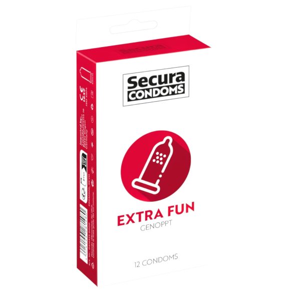 Secura Extra Fun täpiline kondoom - 53mm (12tk)