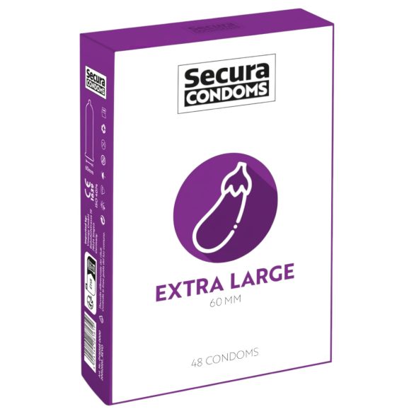 Secura Suur Baklažaan - XXL kondoomid 60mm (48 tk)