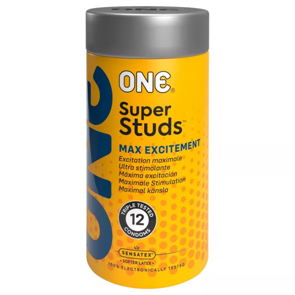 ONE Super Studs - täppidega kondoomid - 12 tk