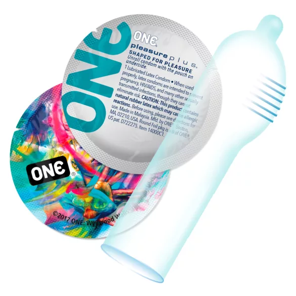 ONE Pleasure Plus - sisemiste ribidega kondoomid - 12 tk