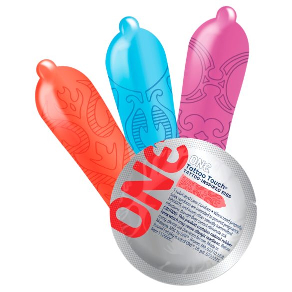 ONE Tattoo Touch - kondoomid tätoveeringumustriga - 12 tk