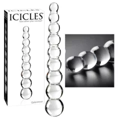 Icicles No. 2 - klaasist dildo kuulidega - läbipaistev