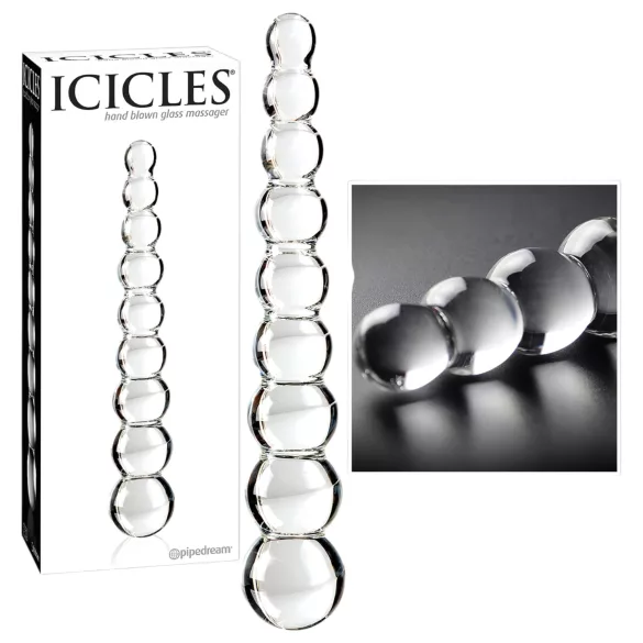Icicles No. 2 - klaasist dildo kuulidega - läbipaistev