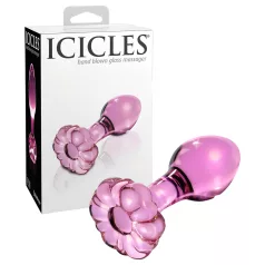 Icicles No. 48 - klaasist anaalkork lillekujuline roosa