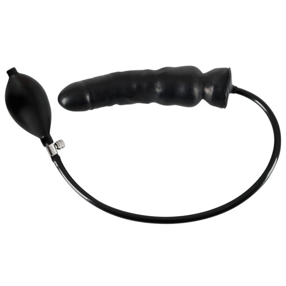 LATEX - täispuhutav dildo (must)
