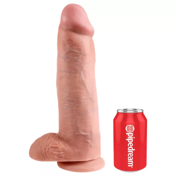 King Cock - realistlik suur dildo munanditega - 30 cm naturaalne