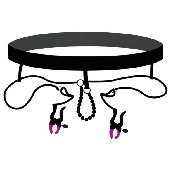 Bad Kitty - intiimne venitusklamber aluspükstega - lilla-must (S-L)