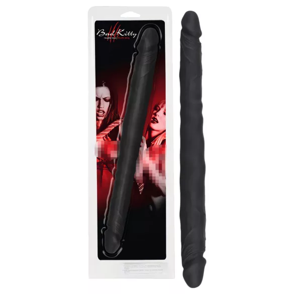 Bad Kitty - topelt dildosilikoon - must