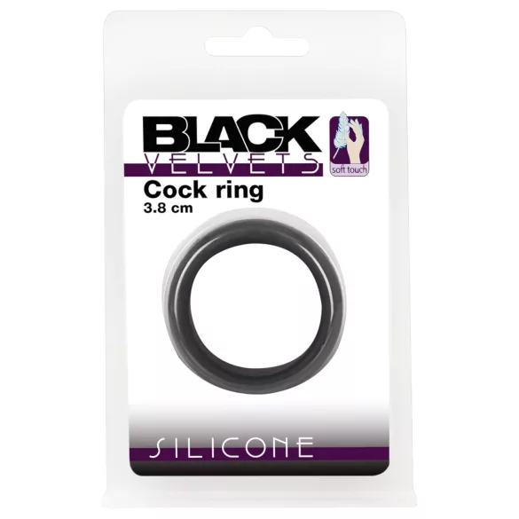 Black Velvets - peeniserõngas paks sein 3,8 cm - must