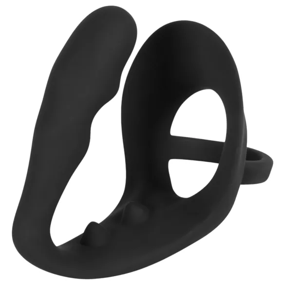Black Velvets - anaaldildo + peenise- ja munandiring (must)