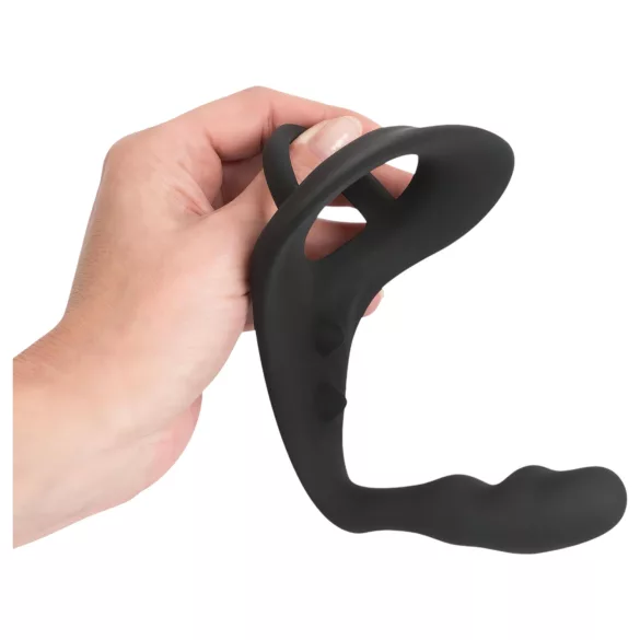 Black Velvets - anaaldildo + peenise- ja munandiring (must)