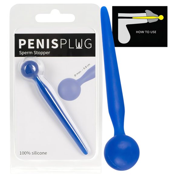 Dilator Sperm Stopper - silikoonist kuulike dilator (sinine)