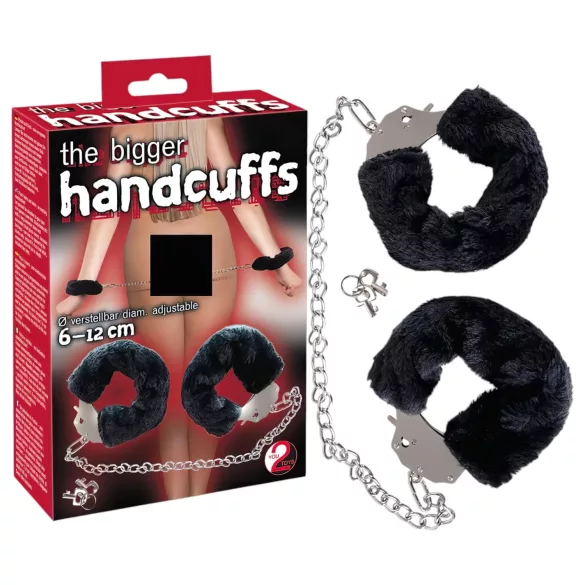 You2Toys - karvased käerauad pika ketiga - must