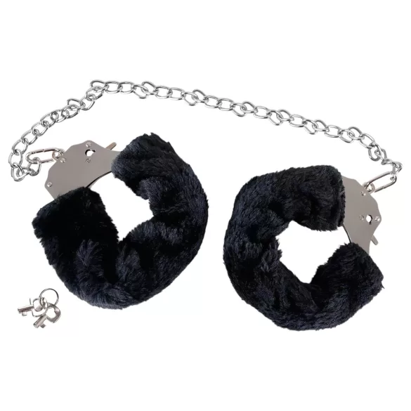 You2Toys - karvased käerauad pika ketiga - must