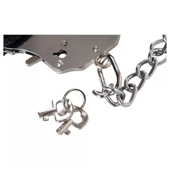 You2Toys - karvased käerauad pika ketiga - must