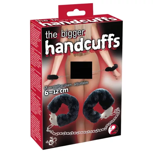 You2Toys - karvased käerauad pika ketiga - must
