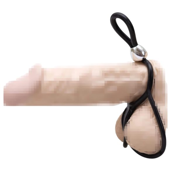 You2Toys - reguleeritav peenise- ja munandite rõngas - must
