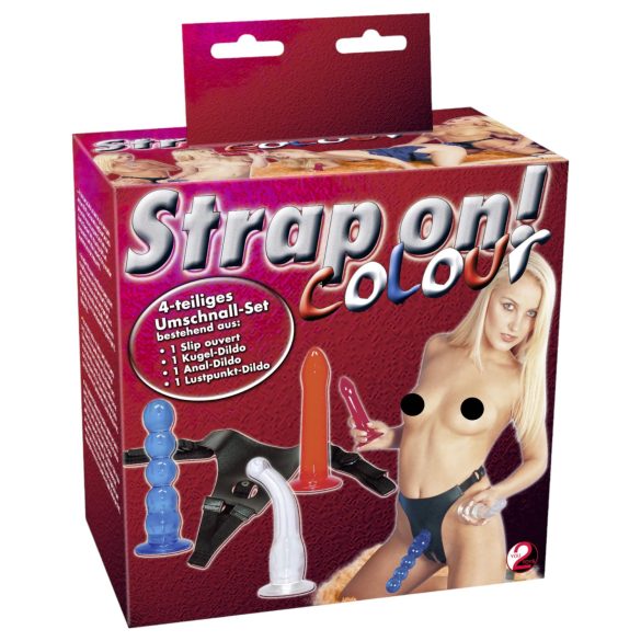 You2Toys - Vööle kinnitatav dildo komplekt! - värvikas