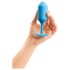 b-vibe Snug Plug 3 - topeltkuuliga anaalplug (180g) - sinine