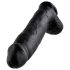 King Cock 12 suur munanditega dildo (30 cm) - must