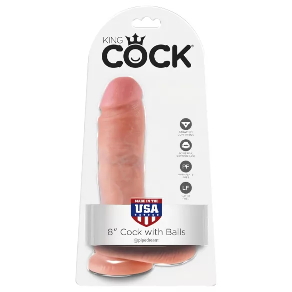 King Cock - dildo munanditega - 20 cm - naturaalne