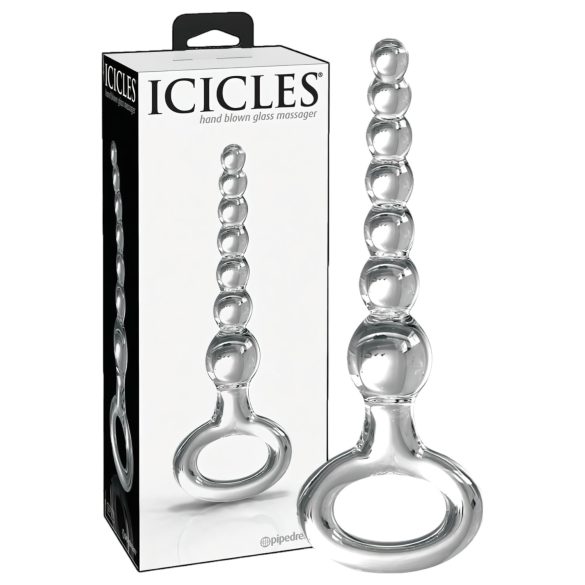 Icicles No. 67 - ümmargune klaasist dildo (läbipaistev)