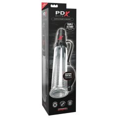   PDX Elite - 2-in-1 peenisepump ja masturbaator - läbipaistev