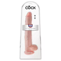   King Cock - realistlik suur dildo munanditega - 35 cm naturaalne