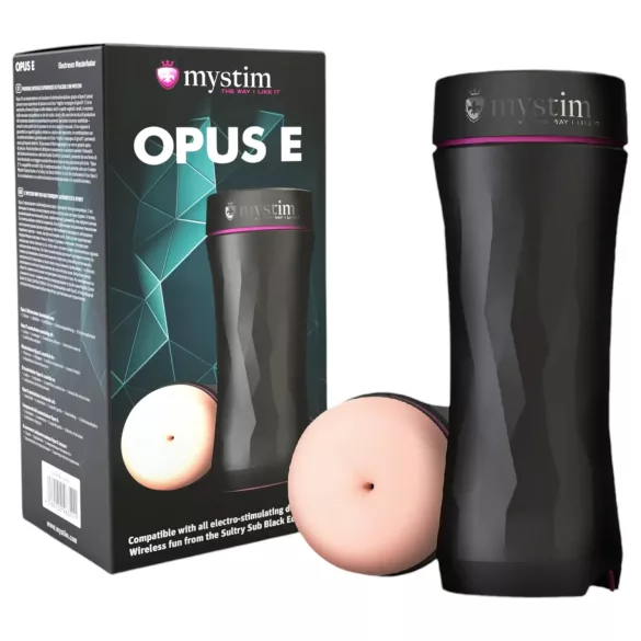 mystim Opus E Anus - anaalse elektro masturbator - silikoon, must/naturaalne