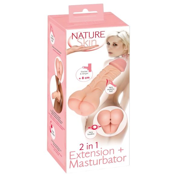 Nature Skin - 2in1 anal+peenise varrukas (naturaalne)