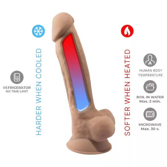 Silexd 7 - dildo iminapaga - 17,5 cm naturaalne