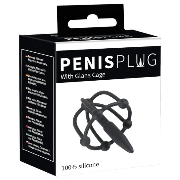 Peenisepistik – silikoonist peapeavõre dilataatoriga (must)