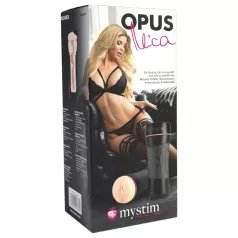   mystim OPUS Mica - realistlik masturbaator tupe avaga - naturaalne/must