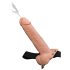 Fetišši Rihmaga 9 - kinnitatav, õõnes, pritsiv dildo (naturaalne)