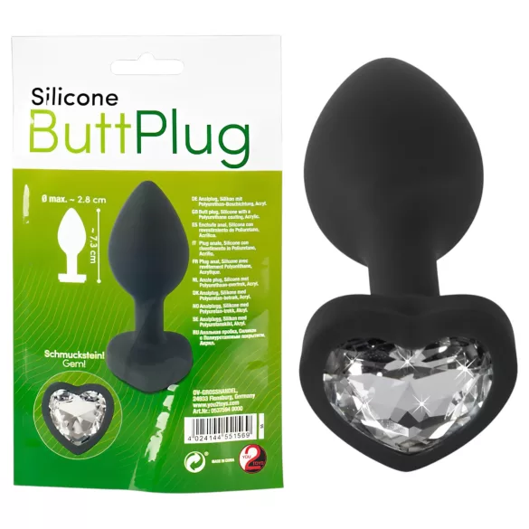 You2Toys - anaalipistik valge kiviga - must