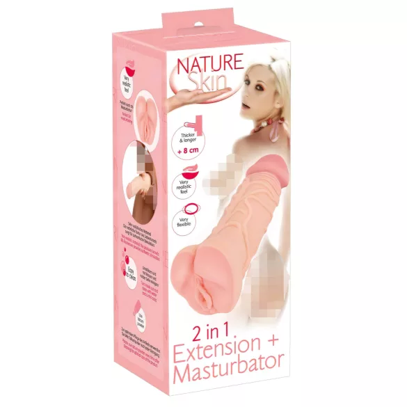 Nature Skin - 2in1 masturbaator ja peenisehülss - naturaalne