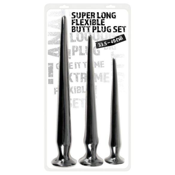 You2Toys - pikk anaalpluggide komplekt (3 tk) - must