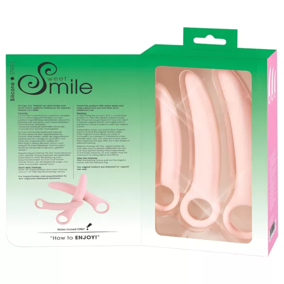 SMILE - tupetreenerite komplekt - 3-osaline silikoon - roosa