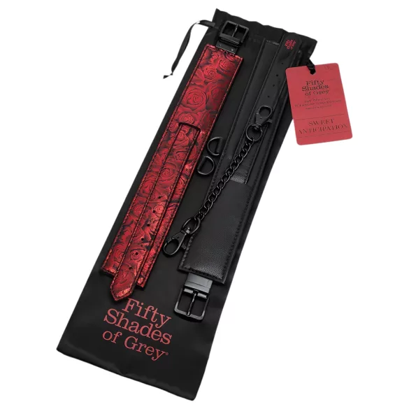Fifty Shades of Grey - pahkluu käerauad - nahk - must-punane