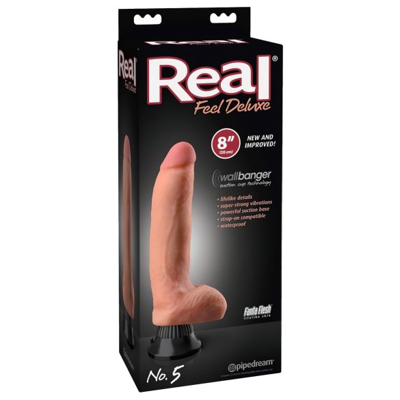 Real Feel No.5 - elutruu munanditega vibraator (naturaalne)