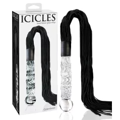   Icicles No. 38 - nahast piits ja klaasist dildo - läbipaistev-must
