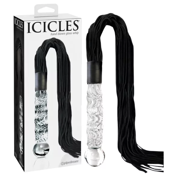 Icicles No. 38 - nahast piits ja klaasist dildo - läbipaistev-must