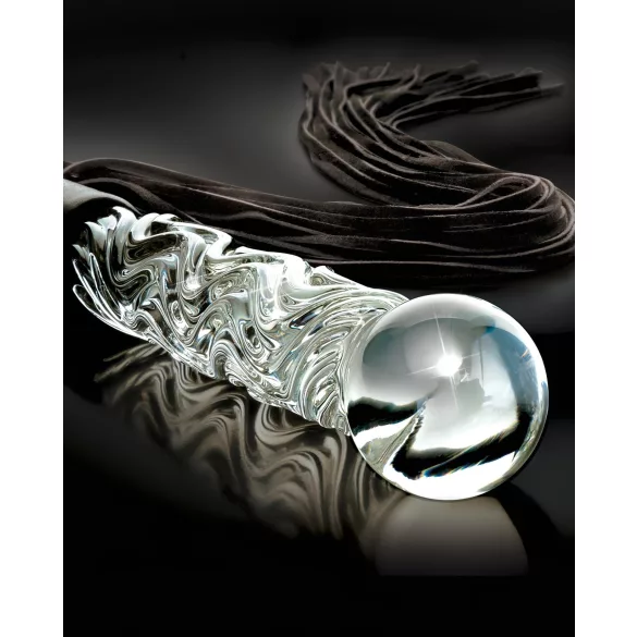 Icicles No. 38 - nahast piits ja klaasist dildo - läbipaistev-must