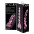 Icicles Nr. 43 - pärlitega, südamekujuline klaasdildo (roosa)
