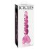 Icicles Nr. 43 - pärlitega, südamekujuline klaasdildo (roosa)